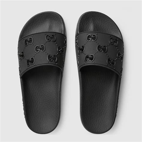 women black gucci lides size 8 1 2|gucci slide sandals for women.